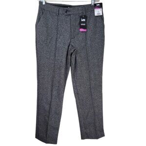 Lee Women's Dress Pants Size 14 Gray Black Regular Fit Work Trouser NWT